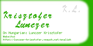 krisztofer lunczer business card